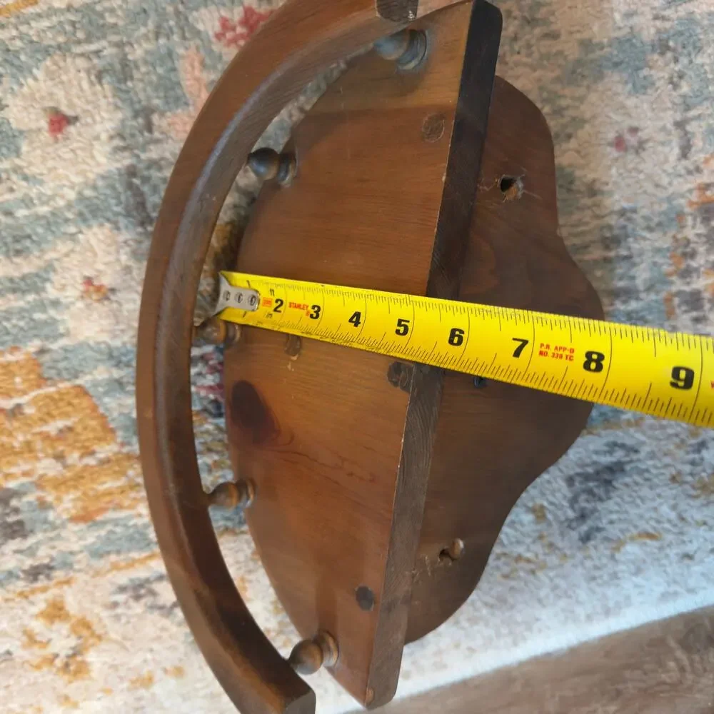 VTG Half Round Wall Hanging Wood Spindle Ledge Juliet Balcony Shelf 10.5